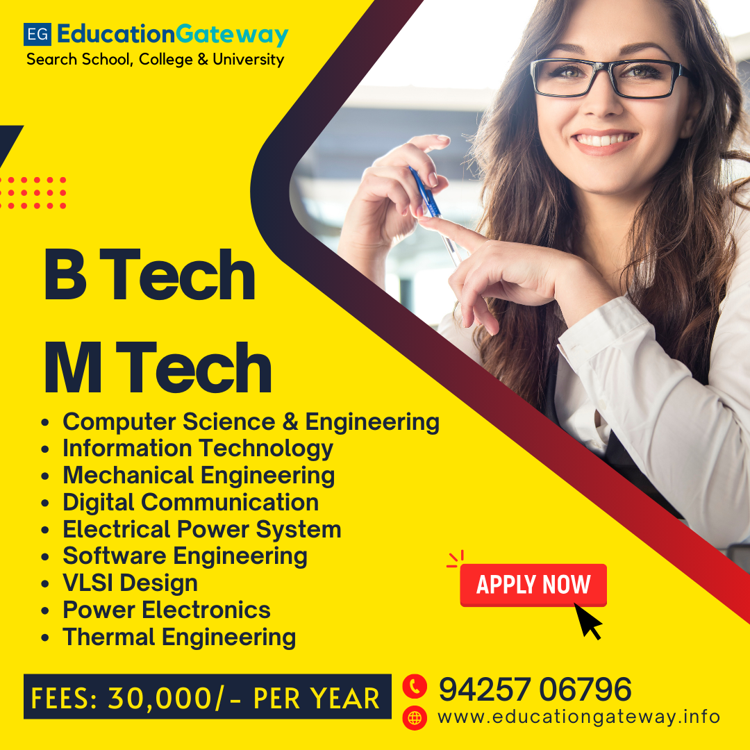 Admission Open for B Tech and M Tech program